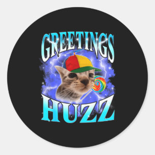 Lustiges Gen Z Gen Alpha Slang Katzen Meme Grüße H Runder Aufkleber