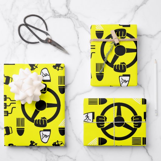 Lustiges Geschenk für Fahrlehrer Geschenkpapier Set (Vorderseite)