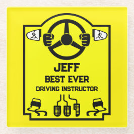 Lustiges Geschenk für Fahrlehrer Glasuntersetzer