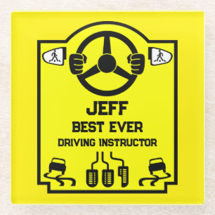 Lustiges Geschenk für Fahrlehrer Glasuntersetzer