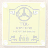 Lustiges Geschenk für Fahrlehrer Glasuntersetzer (Rückseite)