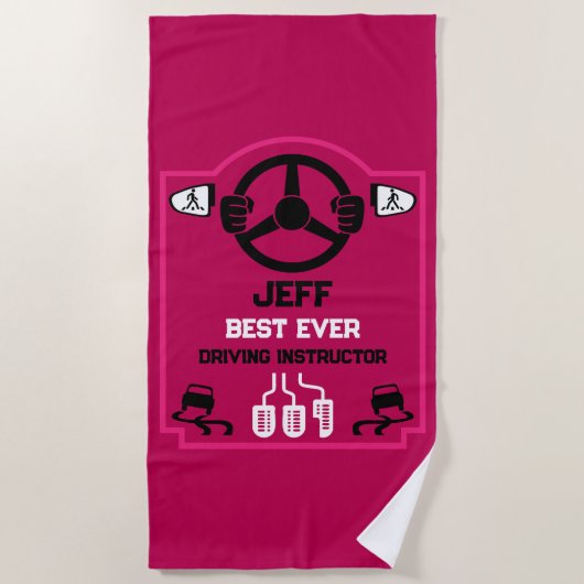 Lustiges Geschenk für Fahrlehrer Strandtuch (Vorderseite)