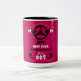 Lustiges Geschenk für Fahrlehrer Zweifarbige Tasse