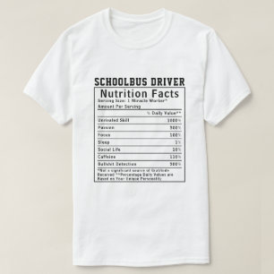 Lustiges Geschenk für Schulbusfahrer mit Ernährung T-Shirt