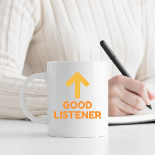 Lustiges Geschenk Guter Zuhörer Zweifarbige Tasse