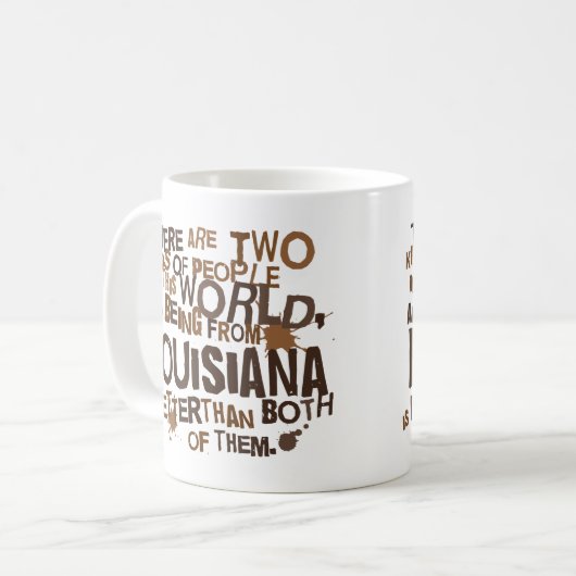 (Lustiges) Geschenk Louisianas Kaffeetasse (Vorderseite Links)