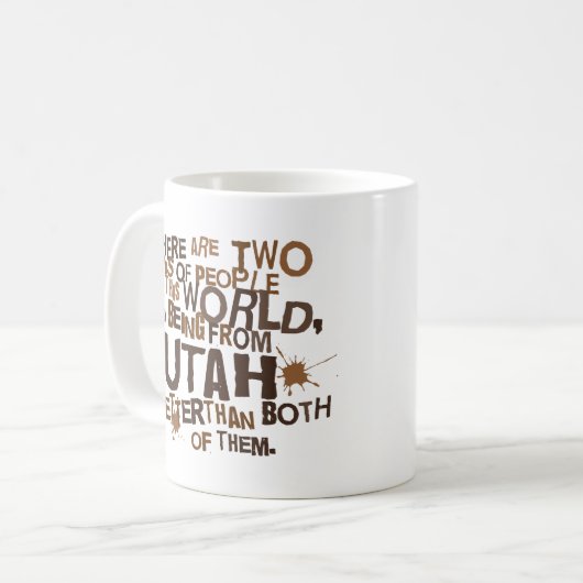 (Lustiges) Geschenk Utahs Kaffeetasse (Vorderseite Links)