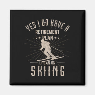 Lustiges Geschenk zum Ruhestand für Skifahrer Magnet