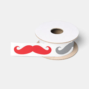 Lustiges Geschenkband mit farbenfrohem Schnurrbart Satinband