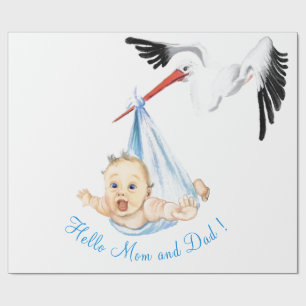 Lustiges Geschenkpapier Storch mit Baby - Benutzer