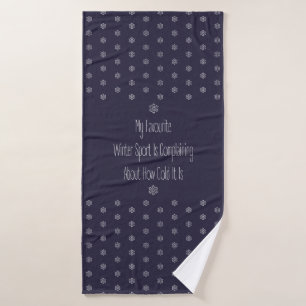 Lustiges Geschenkzitat Mein Lieblings-Wintersport- Badehandtuch