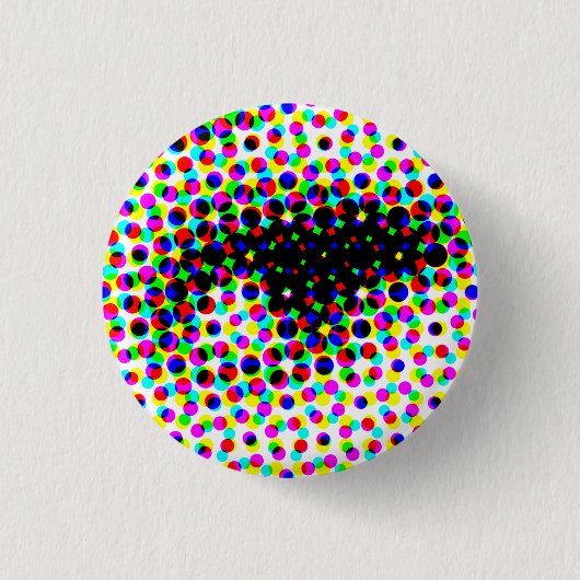 Lustiges Gesicht Auge Button (Vorderseite)