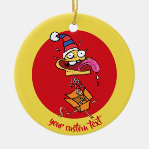 lustiges Gesicht aus dem überraschenden Geschenkb Keramikornament