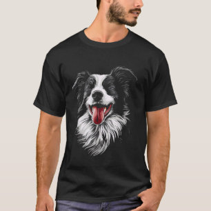 Lustiges Gesicht eines Border Collies T-Shirt
