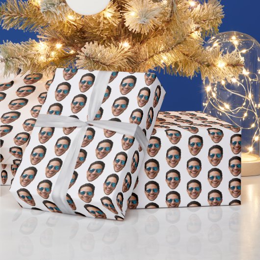 Lustiges Gesicht oder Haustier-Foto-Geschenk Geschenkpapier (Feiertage)