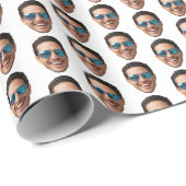 Lustiges Gesicht oder Haustier-Foto-Geschenk Geschenkpapier (Rolleneckpunkt)