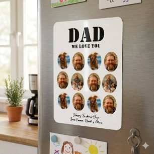 Lustiges Gesicht Vater-Tag-Fotocollage Magnet