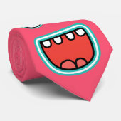 Lustiges Gesichts-Googly Augen-Monster-Grinsen Krawatte (Gerollt)
