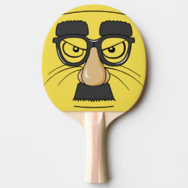 Lustiges Gesichts-Mustached Masken-Katze Tischtennis Schläger