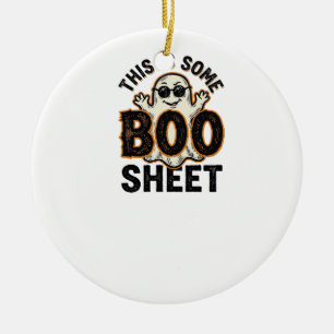 Lustiges Gespenst Boo Sheet Vintage Halloween Shir Keramik Ornament