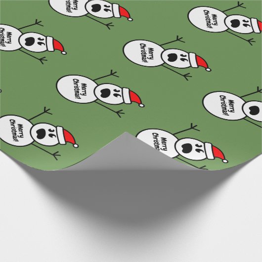Lustiges gespenstisches Weihnachtsmann-Schneemann Geschenkpapier (Ecke)