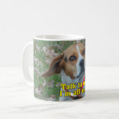 Lustiges Gespräch zu mir bin ich aller Ohr-Beagle Kaffeetasse (Vorderseite Links)