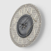 Lustiges Gestopftes es nähender Raum Große Wanduhr (Winkel)