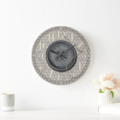 Lustiges Gestopftes es nähender Raum Große Wanduhr (Zuhause)