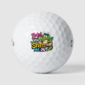 Lustiges Gestresstes Krokodil Sommer Golfball (Vorderseite)