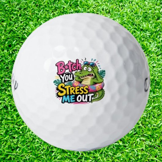 Lustiges Gestresstes Krokodil Sommer Golfball