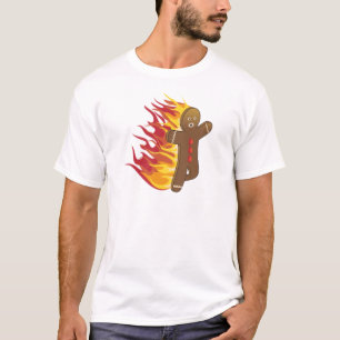 Lustiges Gingerbreadman auf Feuer T-Shirt