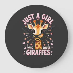 Lustiges Giraffen-Design für Frauen Mädchen Safari Große Wanduhr