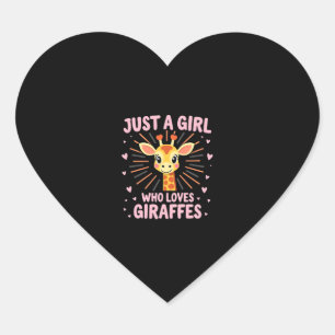 Lustiges Giraffen-Design für Frauen Mädchen Safari Herz-Aufkleber