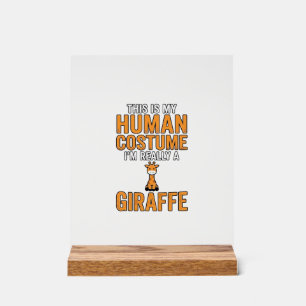 Lustiges Giraffen-Kostüm-Vektor-Shirt-Design_1 Acrylschild