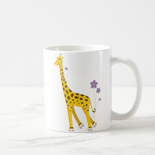 Lustiges Giraffen-Rollen-Skaten Kaffeetasse (Rechts)