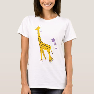 Lustiges Giraffen-Rollen-Skaten T-Shirt