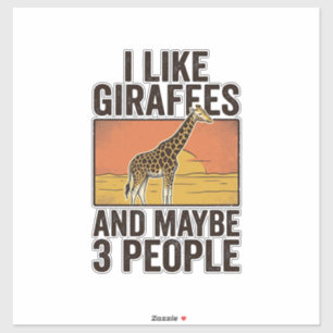 Lustiges Giraffenliebhaber Vintage Gravur Shirt De Aufkleber