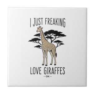 Lustiges Giraffenliebhaber Vintage Gravur Shirt De Fliese