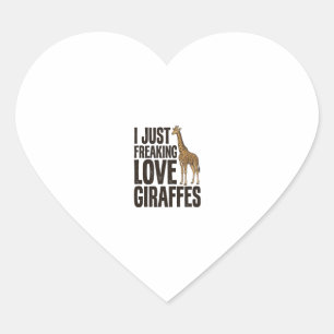 Lustiges Giraffenliebhaber Vintage Gravur Shirt De Herz-Aufkleber