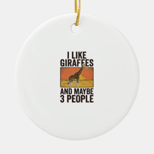 Lustiges Giraffenliebhaber Vintage Gravur Shirt De Keramik Ornament