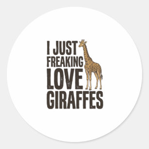 Lustiges Giraffenliebhaber Vintage Gravur Shirt De Runder Aufkleber