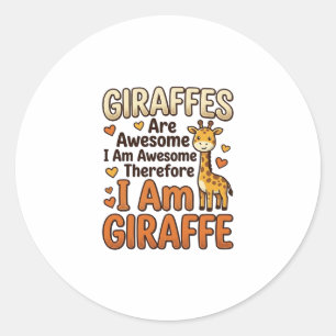 Lustiges Giraffenliebhaber Vintage Gravur Shirt De Runder Aufkleber
