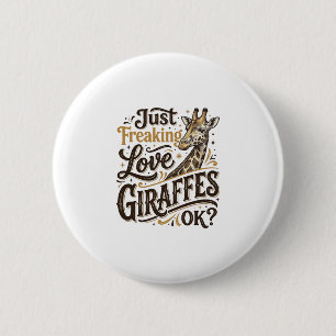 Lustiges Giraffenliebhaber Vintage-Typografie-Shir Button