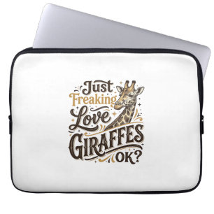 Lustiges Giraffenliebhaber Vintage-Typografie-Shir Laptopschutzhülle