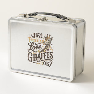 Lustiges Giraffenliebhaber Vintage-Typografie-Shir Metall Brotdose