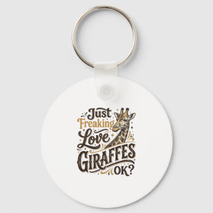 Lustiges Giraffenliebhaber Vintage-Typografie-Shir Schlüsselanhänger