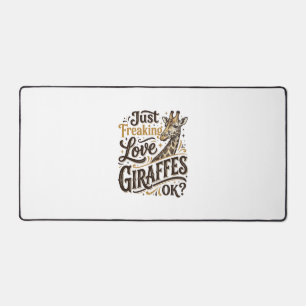 Lustiges Giraffenliebhaber Vintage-Typografie-Shir Schreibtischunterlage