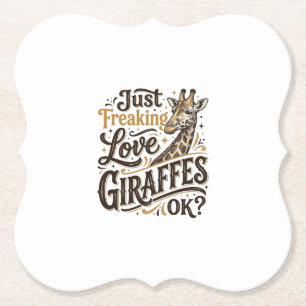 Lustiges Giraffenliebhaber Vintage-Typografie-Shir Untersetzer