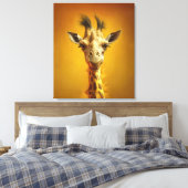 Lustiges Giraffenportrait Leinwanddruck (Insitu (Schlafzimmer))