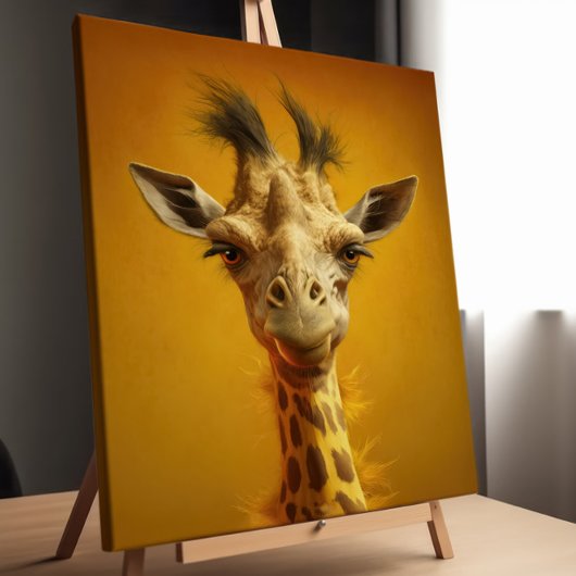 Lustiges Giraffenportrait Leinwanddruck